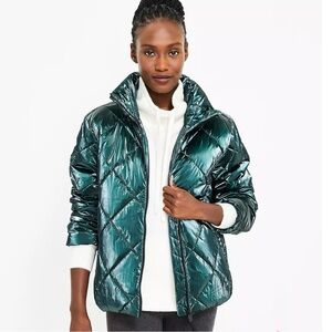 Lou & Grey Shiny Green Puffer Jacket